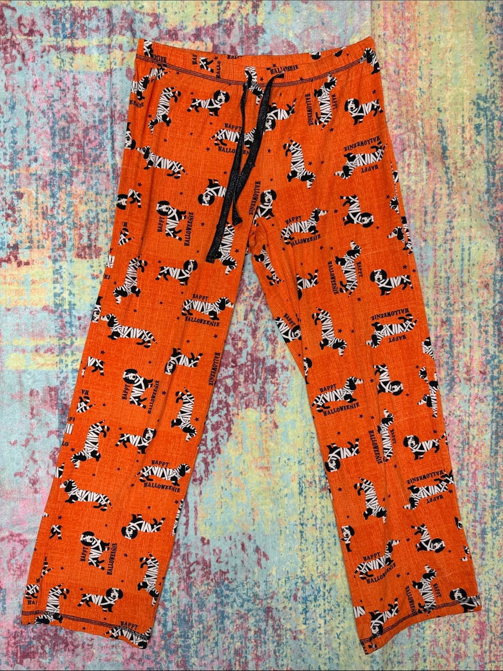 🎃Orange Halloween Zebra Print Pajama Bottoms